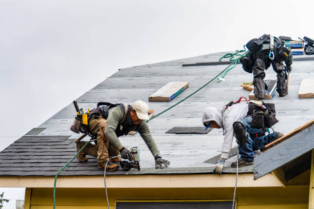 Professional Gutter Installation technician working in Leetonia, OH